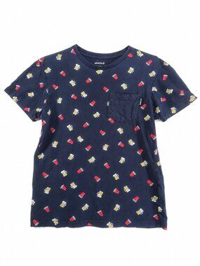 Amnesia, T-Shirt, Beer Mugs & Red Solo Cups Print, Navy & Red, Unisex Size S